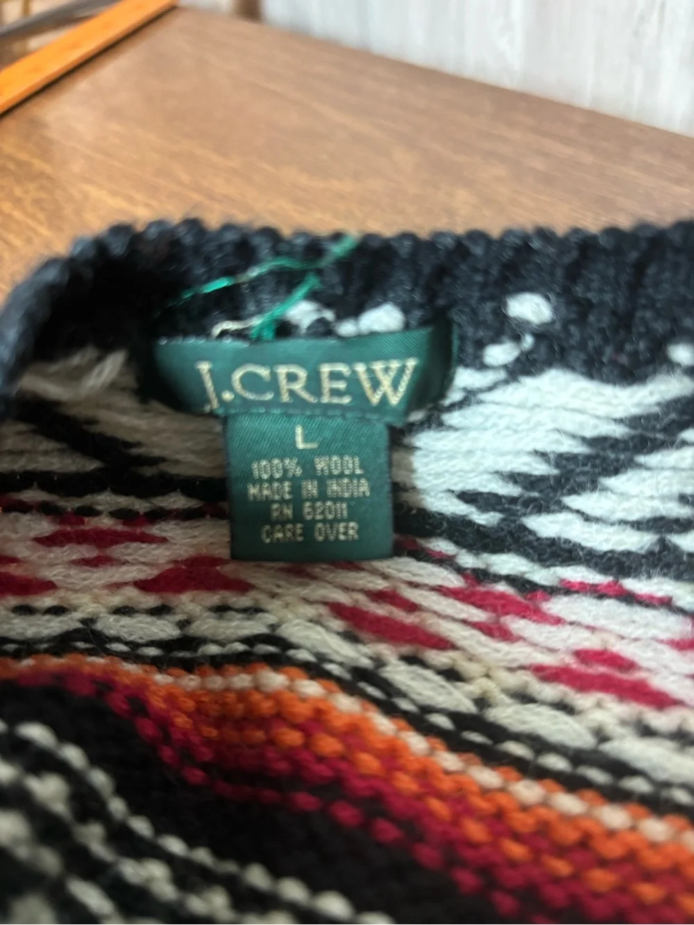 J.Crew 100% Wool Fair Isle Sweater Classic Preppy Pattern Excellent Condition